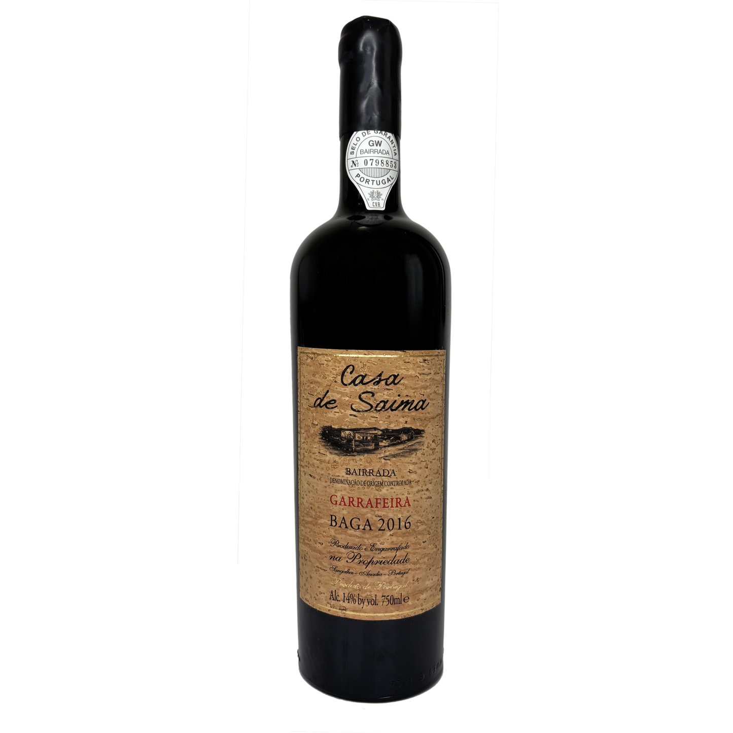 bottle of casa de saima garrafeira baga red wine