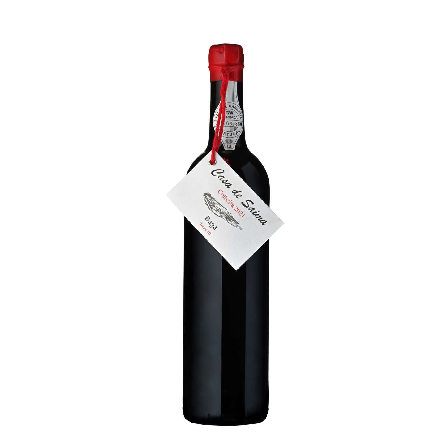 bottle of casa de saima tonel10 baga red wine