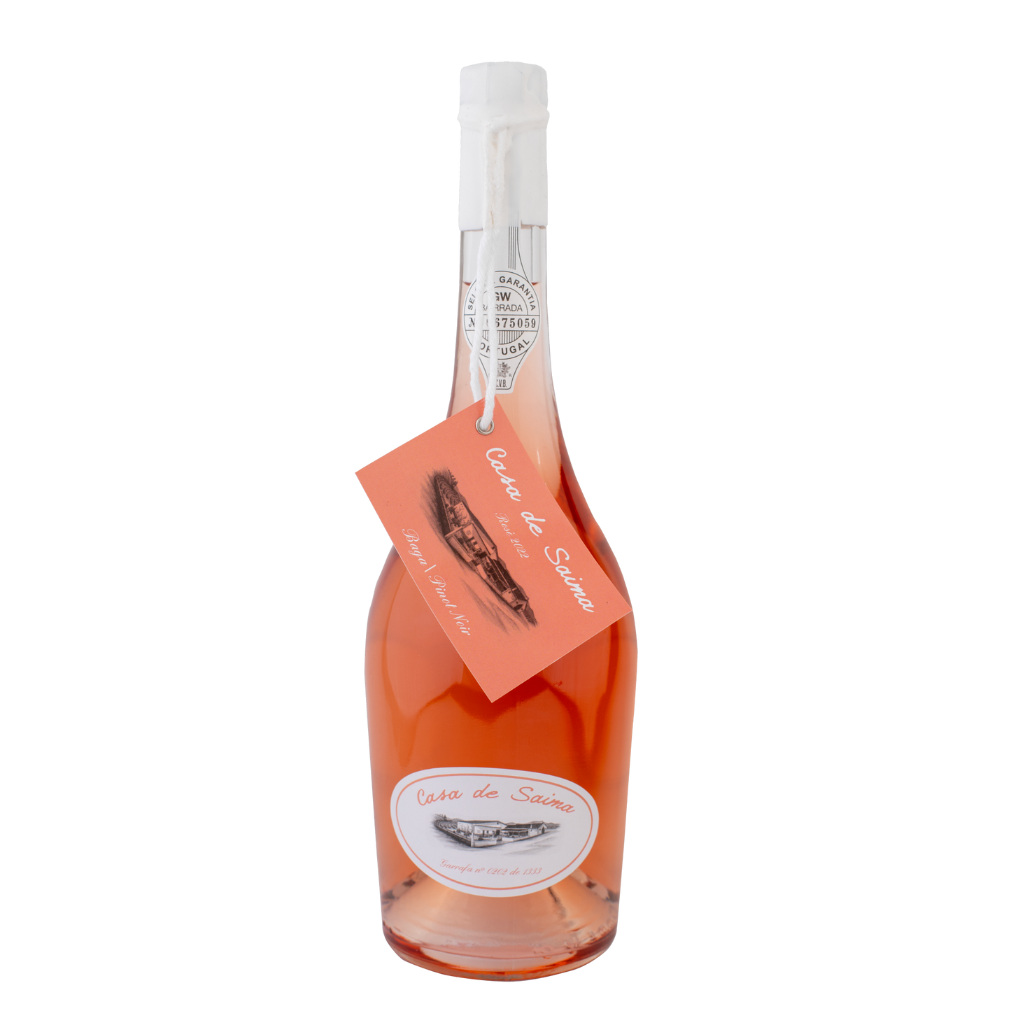 bottle of casa de saima rose baga and pinot rose wine