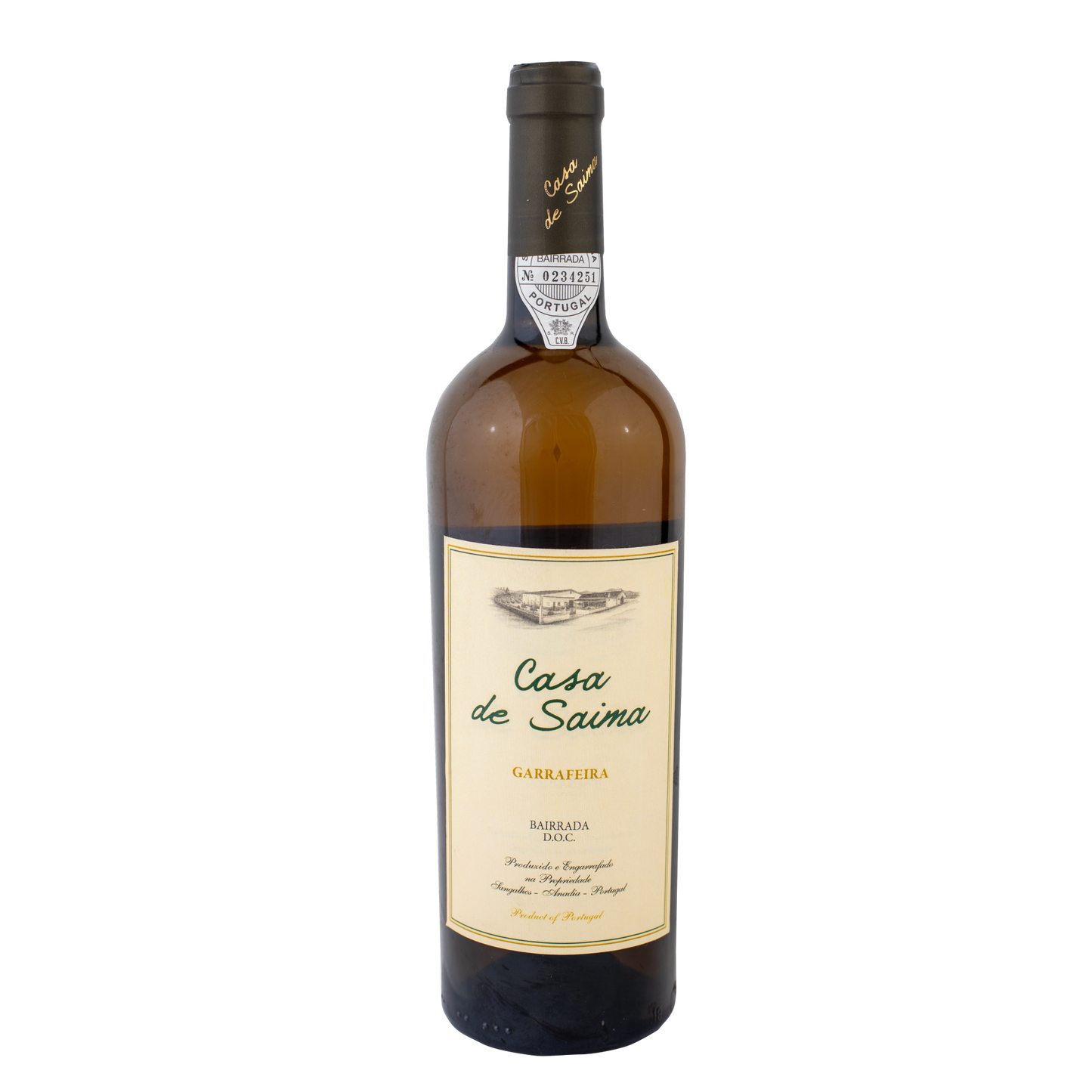 bottle of casa de saima garrafeira white wine